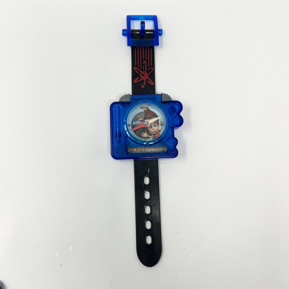 Viacom Jimmy Neutron Boy Genius Watch 2004 Blue Translucent Nickelodeon Vintage